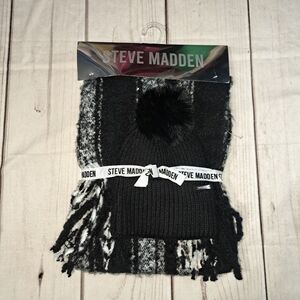 Steve Madden Scarf and Beanie Hat Set